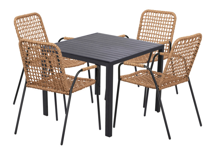 Havebord Havanna 90x90 cm i aluminium og nonwood - Sunlife